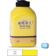 Artdeco 500 ml Sarı Akrilik Boya 0,5 Litre Büyük Boy Yeni Seri