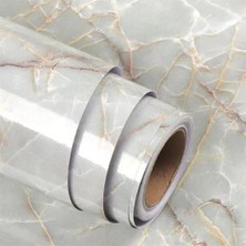 Oska Global 5mt x 60 cm Mermer Desenli Masa Tezgah Mutfak Su Geçirmez Yapışkanlı Folyo Sticker