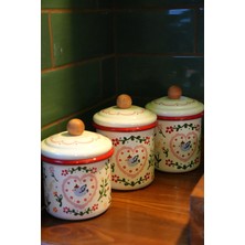 Porcelland Bloom Emaye 3'lü Kavanoz Seti