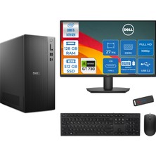 Dell Tower ECT1250 Intel Core I5 14400 128GB Ddr5 512GB SSD 2GB/GT730 27" Mon WIN11HOME Kurumsal Masaüstü Bilgisayar 730ECT125014M27H26 + Zettausb