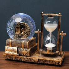 Zenvia Dekoratif Kar Küresi ve Kum Saati Gold