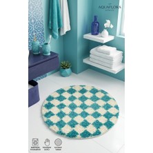 Eurobano Chess Dama Desenli 60X60 cm Küçük Banyolar Için Kaymaz Taban Yıkanabilir Banyo Paspası