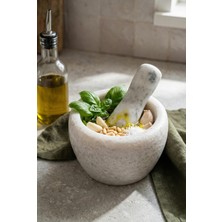 EW's Kitchenware Doğal Mermer Görünümlü Havan ve Tokmak Seti (7x8 Cm)