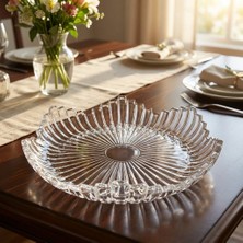 Fair Home Melody Yuvarlak Cam Tepsi – Sunumluk – Meyvelik – 26 cm
