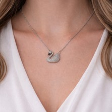 Belirtilmemiş Kuğu Kolye ,kadın Çelik Kolye,zirkon Taşlı Kuğu Tasarım Gümüş Renk Kolye, Hediye,anneler Günü, Doğum Günü Veya Yıl Dönümü I,sevgililer Günü