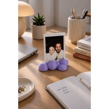 Bit Byte Brick Cloud Polaroid Fotoğraf Standı - Instax Masaüstü Fotoğraf Tutucu - Mor