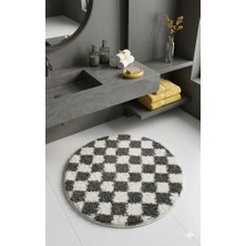 Eurobano Chess Dama Desenli 60X60 cm Küçük Banyolar Için Kaymaz Taban Yıkanabilir Banyo Paspası