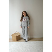 Hophop Çocuk Kelebek Işlemeli Mevsimlik Alt Üst Takım-Kız Çocuk