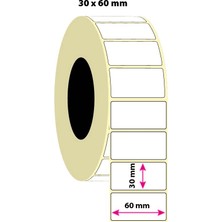 İşimiz Etiket 30X60MM Termal Etiket | 6 Rulo | 1500 Sarım |
