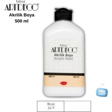 Artdeco 500 ml Beyaz Akrilik Boya 0,5 Litre Büyük Boy Yeni Seri