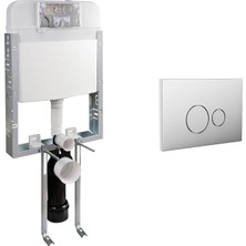 Nkp Comfort Gömme Rezervuar -Tuğla Tipi, S2 Parlak Krom Kapak - Set 2 PARÇA-NPS.0026.0081.01