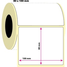 İşimiz Etiket 80X100 Kuşe Etiket | 6 Rulo | 500 Sarım |