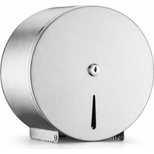 Aqua Bagno Basic Jumbo Tuvalet Kağıtlığı Paslanmaz Çelik Mat Krom Kilitli Dispenser