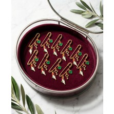 Zaytoon 10\'lu Filistin Bayrakli Haritası , Fetih Anahtarlığ ve Yeşil Kalıbı Üçlü Yaka Iğnesi Broş A300059-10