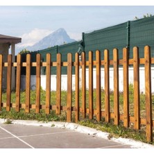KARAS AHŞAP Ahşap Büyük Boy Kazıklı Bahçe Çiti- 5 Adet- 100CM ×75CM