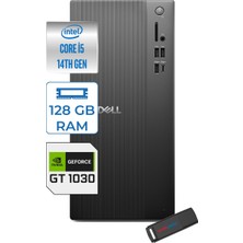 Dell Tower ECT1250 Intel Core I5 14400 128GB Ddr5 1tb SSD 4GB/GT1030 WIN11PRO Kurumsal Masaüstü Bilgisayar 1030ECT125014P30 + Zettausb