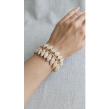 Krem Yaprak Hasır Kelepçe