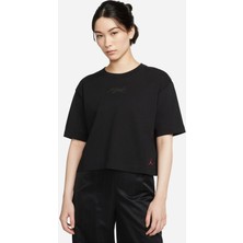 Nike Jordan Heritage Graphic Loose Fit Womens Tee Bol Kesim Kadın Günlük Tişört Siyah