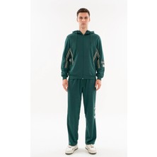 Maraton Comfort Erkek Kapüşonlu  Yeşil Eşofman Üstü