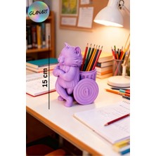 Glanart 3 Boyutlu Kedi Figürlü Masa Üstü Kalemlik (3d Filament) 1 Adet