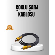 MiraLive 65W 4’ü 1 Arada Örgülü Hızlı Şarj Kablosu Usb-C Usb-A Çoklu Şarj Dayanıklı