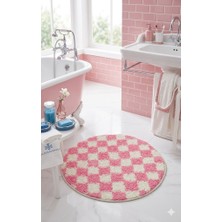 Eurobano Chess Dama Desenli 60X60 cm Küçük Banyolar Için Kaymaz Taban Yıkanabilir Banyo Paspası