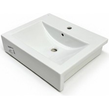 Ece Banyo - Sekura Kare Dolap Uyumlu Lavabo 58 cm Beyaz - 7735