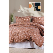 Aytunç Mavera %100 Pamuklu Çift Kişilik Nevresim Takımı Kahve 200X220 cm
