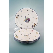 Bursa Porselen Dekor Sweet Dreams 4 Parça Porselen Pasta Tabağı