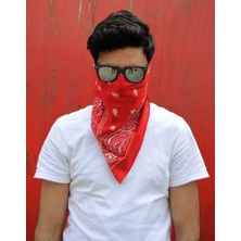 CMF Damla Desenli Kare Bandana - Kırmızı