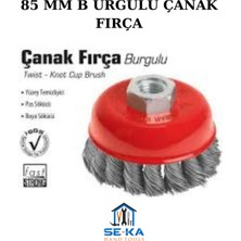 Seka Hand Tools Burgulu Çanak Tel Fırça 85 mm Spiral Taşlama Uyumlu – Pas Temizleme Metal Fırça