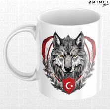 Akıncı Store Bozkurt ve Türk Bayrağı Tasarımlı Kupa Bardak