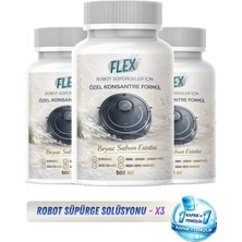 Flex Robot Süpürge Yüzey Temizleme Solüsyonu 500 ml X3 Ad. | Moplu Robotlar ile Uyumlu | Düşük Köpük | Beyaz Sabun