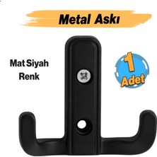 Badem10 (1 Adet) Aytuğ Askı Siyah Renk Dolap Askılık Duvar Askılığı Vestiyer Mutfak Elbise Kıyafet Askısı