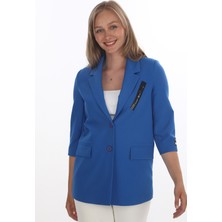 White Diamond Kadın Iki Düğmeli Yakası Detaylı Blazer Ceket