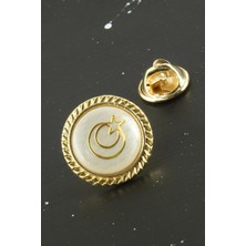 Pileli Store Ay Yıldız Sedef Yaka Rozet