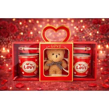 Eng Parti Dünyası Love Temalı Ayıcık ve Kupa Hediye Seti |eng-Kb-02|