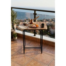 GOLDFALEZ Mutfak Masası Modern 2 Kişilik Yemek Masası Şık Dayanıklı Balkon Cafe Bahçe Masa Minör 9816 Atlantik
