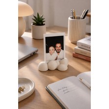 Bit Byte Brick Cloud Polaroid Fotoğraf Standı - Instax Masaüstü Fotoğraf Tutucu - Kemik Beyaz