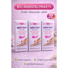 Oska Global Essweet Ağda Bezi 10 Metre Dilim Profesyonel Epilasyon Bezi Çift Taraflı Kullanım Yırtılmaz Dayanıklı Ağda Bandı 6 Paket