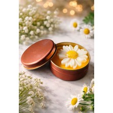 AED Papatya Tasarımlı El Yapımı Dekoratif Mum | Metal Kutulu, Hediyelik