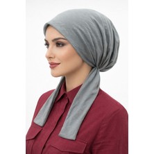 R&S Modibone Eşarp Bone Pamuklu Kaliteli Kumaş.kayma Yapmaz Gri Renk