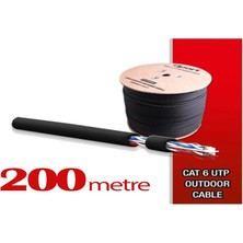 Nif Bilişim Qport Yüksek Bakır Utp 23AWG 0.58 mm Dış Ortam Cat6 Outdoor Kablo 200 Metre