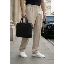 Kastrioti Signature Esansiyel Pileli Baggy Kumaş Pantolon