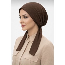 R&S Modibone Eşarp Bone Pamuklu Kaliteli Kumaş.kayma Yapmaz Kahve Renk