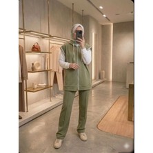 Azram Fashion Kadın Tesettür Üçlü Takım(Tunik+Yelek+Eşofman)