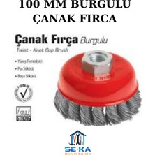 Seka Hand Tools Burgulu Çanak Tel Fırça 100 mm Spiral Taşlama Uyumlu – Pas Temizleme Metal Fırça