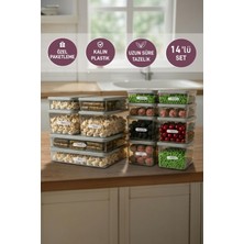 Selka Home 14'lü Set Nora Organizer Buzdolabı Buzluk Düzenleyici Saklama Kabı