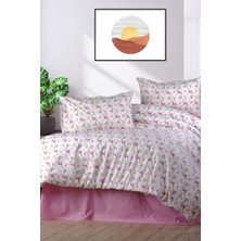 Aytunç Pembe Çiçek %100 Pamuklu (Çarşafsız) Tek Kişilik Nevresim Seti 160X200 cm