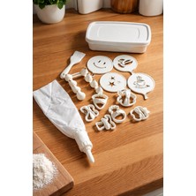 Padilon 22 Parça Pastacılık Seti Krema Sıkma Torbası Duy Seti Kurabiye Kalıbı Şablonlu Pasta Süsleme Seti